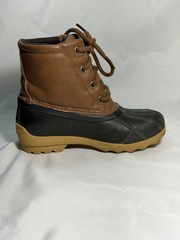 Sperry Kids Duck Boots Brown/Black/Tan Lace-Up Ankle Boot US 11M EU 28