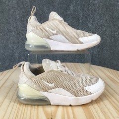Nike Shoes Youth 2.5 Air Max 270 Athletic Sneakers Cream Lace Up Low AO2372-103