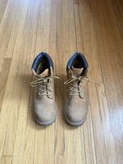 Timberland Junior Tan Leather Waterproof Lace-Up Boots Unisex Kids Size 5M