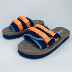 Brand New In Box Steve Madden Blue Orange Blake Slide Sandals Kids Size 6