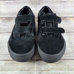 Vans Old Skool V Kids Black Hook & Loop Skate Shoes Sneakers US Kids 1.0