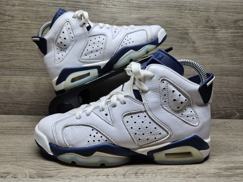 Nike Air Jordan Retro 6 Midnight Navy White 384665-141 GS 4Y Pre-loved NO BOX