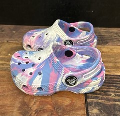 Crocs Classic Marbled Swirl Pink Purple White Slip-on Kids Toddler Size C5