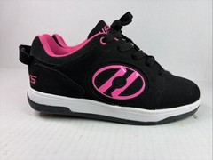 Heelys Voyager HE100714 Black Suede w/Pink Wheel Skate Men’s 7 W’s 8 No Box