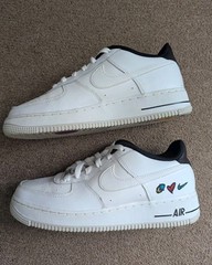 Nike Air Force Peace Love Swoosh White Size 7Y EUR 40