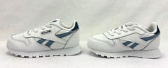 Reebok Classic Leather Running Sneaker Shoes White/Blue Infant/Toddler Sz 9 NIB