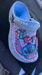Crocs Classic Kids Clog Stitch Disney Blue/Pink/Purple US 8 Slip-On Lightweight