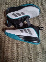 Adidas Kids Ownthegame 3.0 K Shoe Black/ White/ Teal Size 1