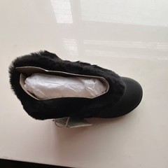 Colloky Unisex Kids Black Faux Fur Bootie US 10 EU 27 Ankle Winter Flat