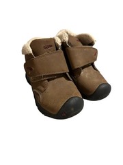 Keen Kootenay III Winter Boots Kids US 8C Brown Faux Fur Waterproof Hook & Loop