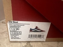VANS OLD SKOOL RED/BLACK/WHITE/BLUE CLASSIC SKATE KIDS US YOUTH 1.5
