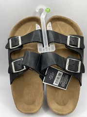 West Loop Black Slip on 2 Buckle Sandals Size M 2 – 3 Kids NEW