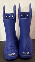 CROCS Blue HANDLE IT Rubber Boots Kids Junior Size 2