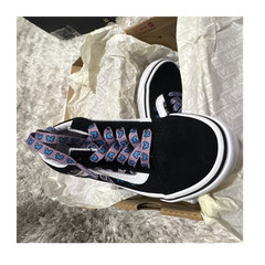 VANS Old Skool Butterfly Kisses Kids Sneakers Black White Purple Blue US 11 New