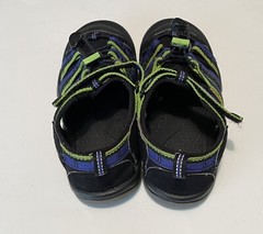 keen newport h2 kids Water Shoe Sandal Hook & Loop Blue/Neon Green 2