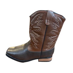 Smart Fit Kids Brown Square Toe Western Cowboy Boots Size 6 NWT