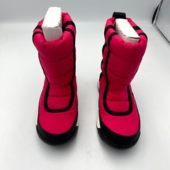 Sorel Whitney II Puffy Mid NC3873-612 Youth 9 Boot Pink Black Faux Fur Snow Boot
