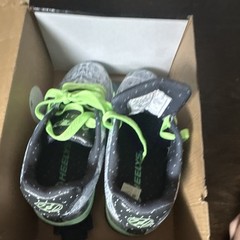 Heelys Split Wheeled Sneakers Gray/Green/Black Lace-Up Kids US 5 EU 36.5