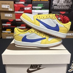 Nike Air Jordan 1 Retro Low OG x Travis Scott Canary DZ5909-700 Kids 1.5Y New DS