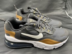 Nike Air Max 270 React (GS) Shoes Black Gold BQ0103-005 Size 6Y Women Sz 7.5 New