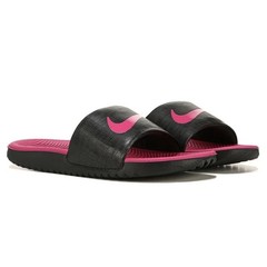 Nike Kawa Side, Black, And Vivid Pink Youth 13c