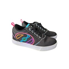 Heelys Pro 20 Kids Black Neon Multi Color Wheeled Skate Shoes YTH 2, Neon Y2K