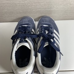 Adidas Gazelle Kids US 1 Shoes Blue White Suede Lace Up Athletic Sneakers G21963