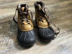 Magellan Outdoors Duck Boots Waterproof Lace-Up Brown Black Unisex Kids Size 13