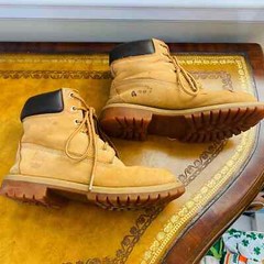 Timberland Juniors 5M Premium 6″ Leather Boots Wheat Nubuck 12909
