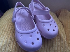 2 Crocs Kids-Pink Lemonade Swiftwater Expedition Sandals + Pink Mary Jane’s C11