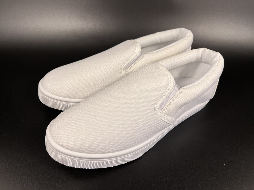 FabKids Unisex Classic Slip On Sneaker White Little Kids US SIZE 3