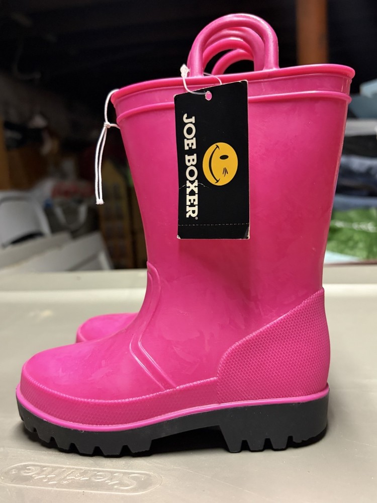 Joe Boxer Children Rubber Rain Boots Pink Size 7 Brand New Without Box