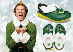 New Buddy The Elf CROCS Classic Clogs Green Big Kids 3 J3 Fur-Lined w/Jibbitz