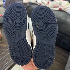 Nike (TD) Toddler Kids Dunk Low Midnight Navy White Wheat Lightly Worn