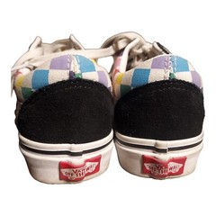 Vans Old Skool Checkerboard Rainbow Sneakers Womens SZ 6 Checkered Shoes