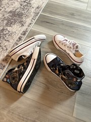 Converse Chuck Taylor All Star Juniors Low White &Batman-Superman Sz11 BOTH 🔥