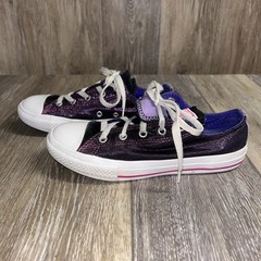 Converse Chuck Taylor Double Tongue Metallic Purple Youth Size 3 Sneaker Shoes