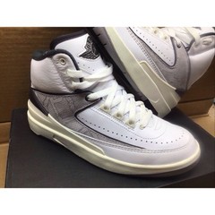 Nike Air Jordan 2 Retro Python White Gray Red 5Y Womens 6.5 NM