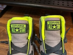 YOUTH Sz 2Y ~ Converse™ Chuck Taylor ALL STAR Mid Top ‚Gray, Neon‘ 642030F