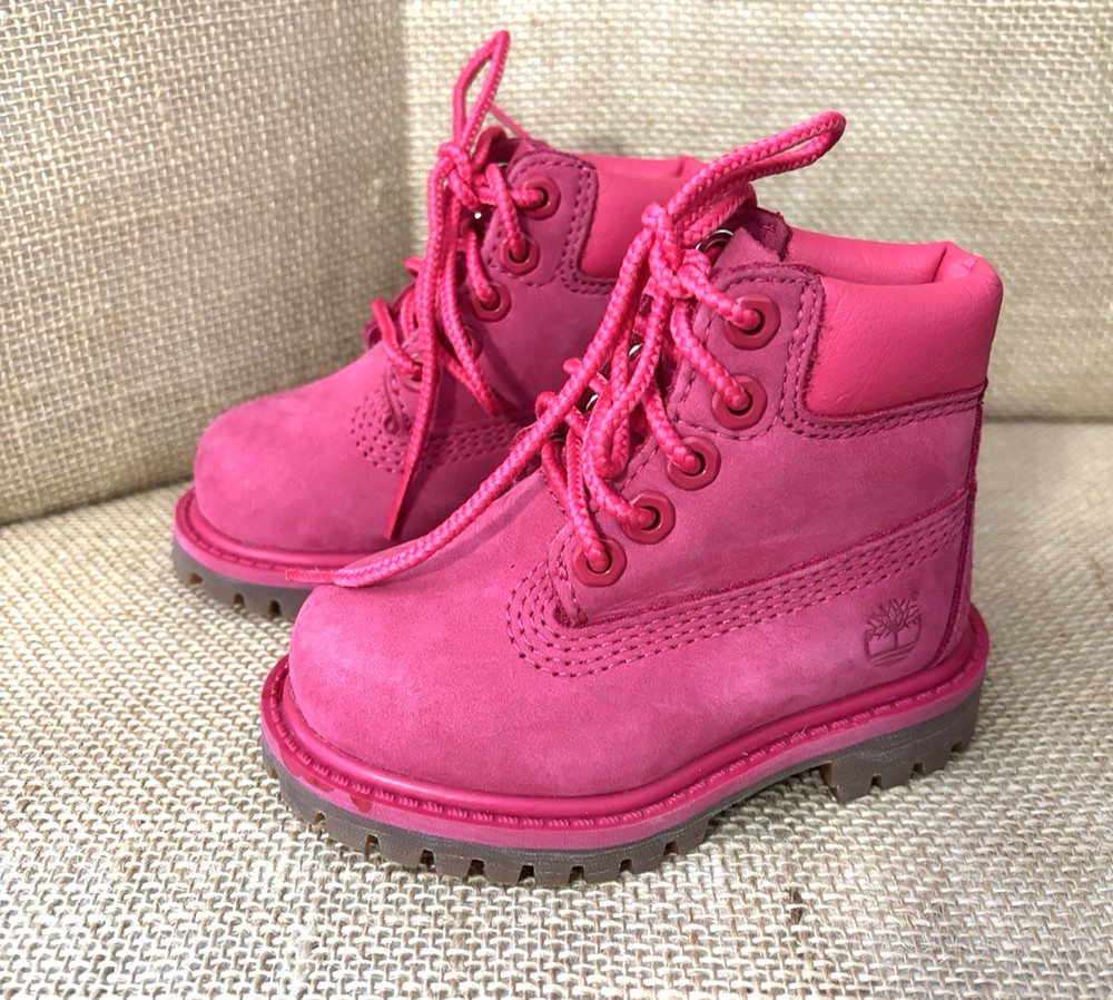 Timberland Premium Waterproof Boots | Toddler Kids Size 4 | Pink Nubuck