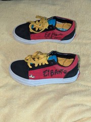 Vans x The Simpsons Bart Graffiti Kids 13 Shoes Red Black Yellow Skate Sneakers