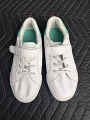 Gymboree Sneaker White Green Red Yellow Unisex Kids Hook & Loop Spikes Low Top