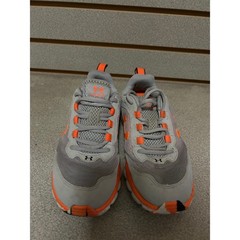 Under Armour Assert 9 Kids Running Shoes Grey Orange 3024833-107 Size 4Y