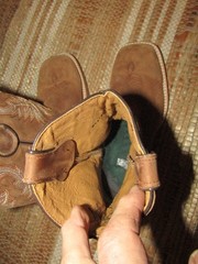 Dark Ranch Brown Square Toe Leather Western Boots Youth 13.5 Mex 20.5