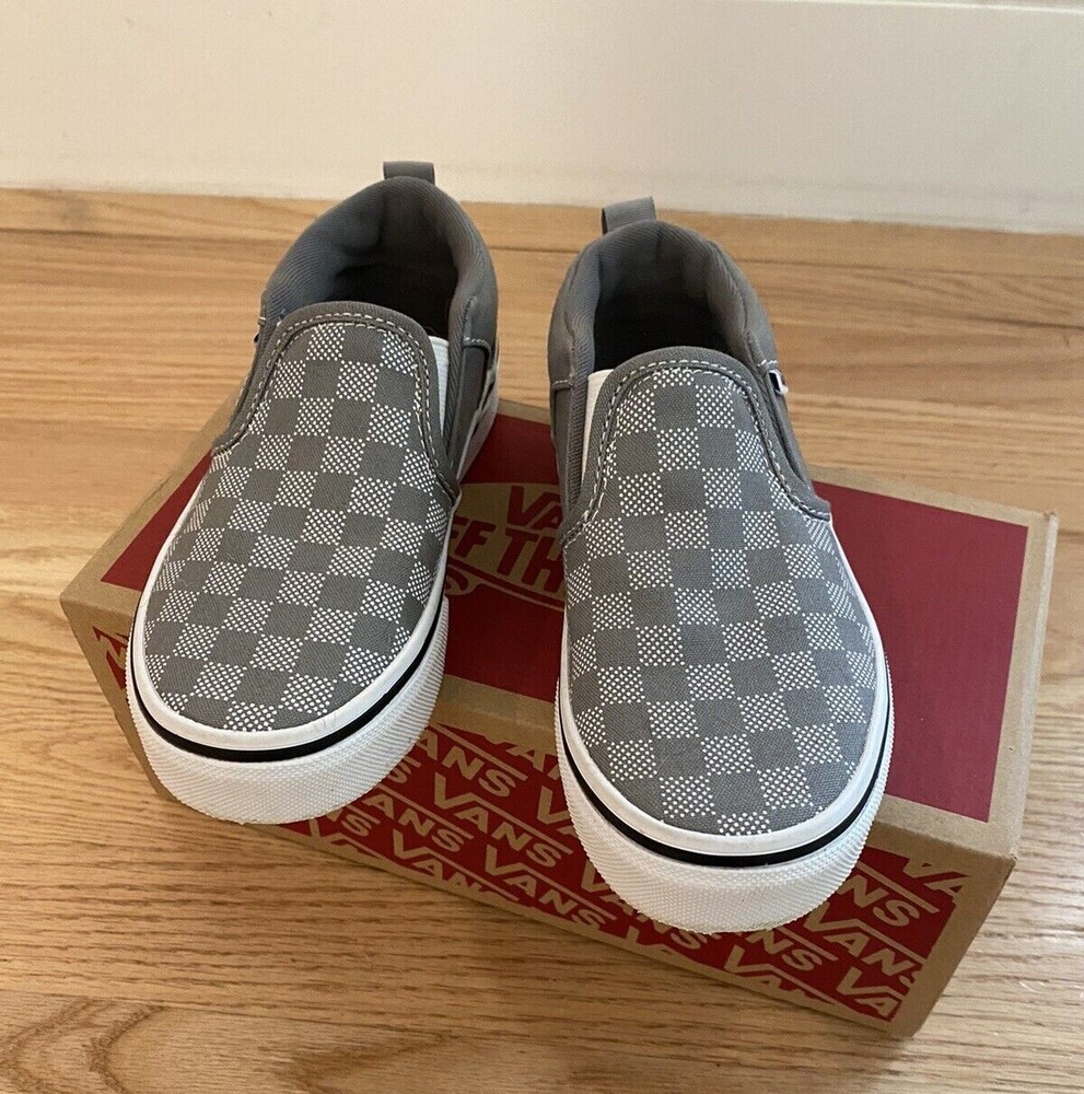 Toddler Size 13 Vans Asher Checker Grey/White NEW (with minuscule sole marks)!