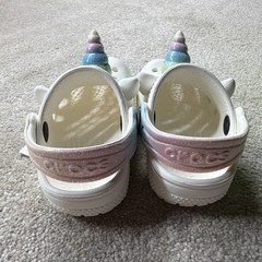 Crocs Classic I Am Rainbow Unicorn Clog Chalk Rainbow Unisex Kids C5 Slip On