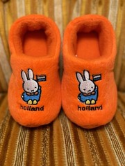 Dutch Holland US Size 4-5 Orange Clog Style Embroidered Indoor Slippers Kids