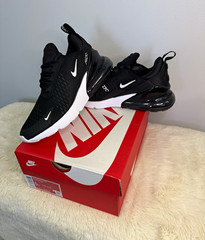 Nike Air Max 270 GS Black White Mesh Low Top Unisex Kids US 5Y