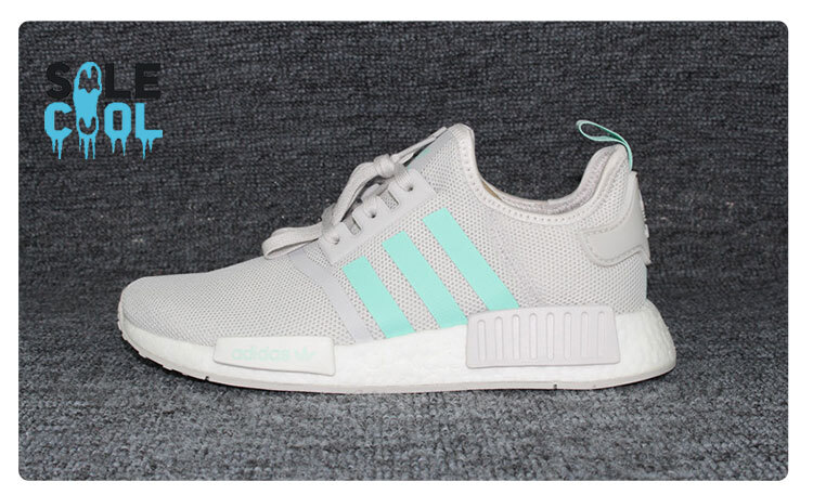 ADIDAS NMD _R1 GREY CLEAR MINT GREEN KIDS GS KNIT RUNNER D96689