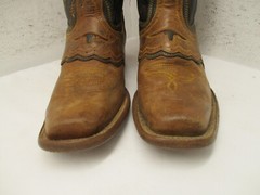 Brown Leather Cowboy Boots Youth Size 21.5 Mexico